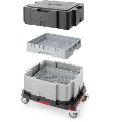 Multifunkční izolovaná nádoba Cam GoBox, Cambro, Světle šedá, 641x641x(H)754mm