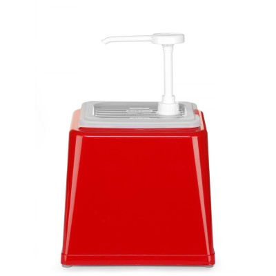 Zásobník na omáčky s pumpičkou, HENDI, 2,5L, Červená, 230x210x(H)327mm