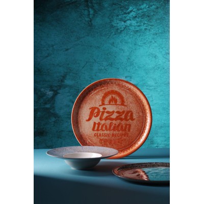 Pizza talíř Kolekce receptů Brick Red, HENDI, Červená, ⌀310mm