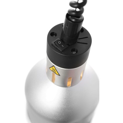 Výškově nastavitelná ohřívací lampa válcová, HENDI, Stříbrná, 230V/250W, ⌀175x(H)250mm