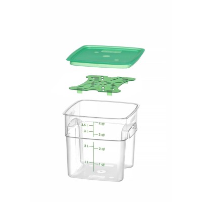 Nádoba na potraviny CamSquares Fresh Pro , Cambro, 3,8L, Průhledná, 191x191x(H)183mm