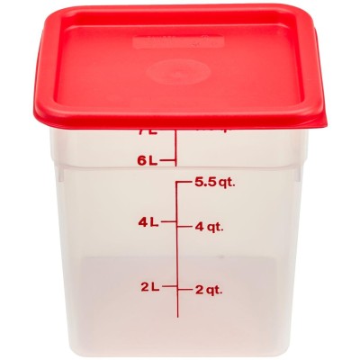Transparentní polypropylenová nádoba na potraviny CamSquare, Cambro, 7,6 l, 7,6L, Průhledná, 215x215x(H)230mm