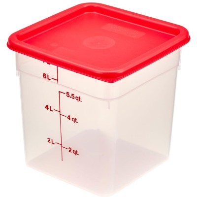 Transparentní polypropylenová nádoba na potraviny CamSquare, Cambro, 7,6 l, 7,6L, Průhledná, 215x215x(H)230mm