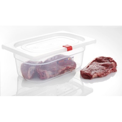 Polypropylenové klipy HACCP pro kontejnery GN, HENDI, Červená, 12 ks