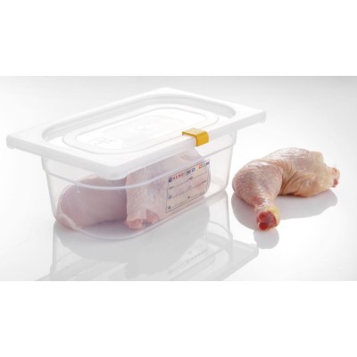 Polypropylenové klipy HACCP pro kontejnery GN, HENDI, Žlutá, 12 ks