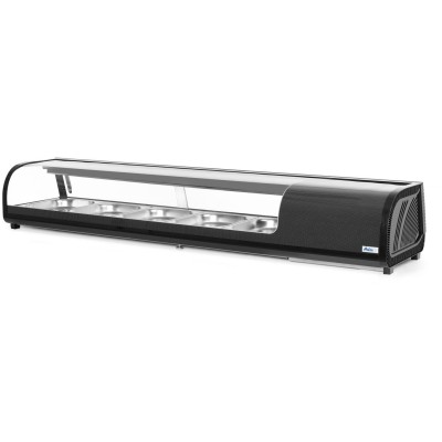Stojan na Sushi, Arktic, Kapacita: 5x GN 1/2 (V)40 mm (včetně nádob)., Černá, 220-240V/190W, 1800x420x(H)265mm