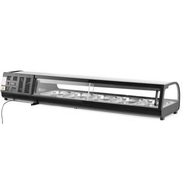 Stojan na Sushi, Arktic, Kapacita: 5x GN 1/2 (V)40 mm (včetně nádob)., Černá, 220-240V/190W, 1800x420x(H)265mm