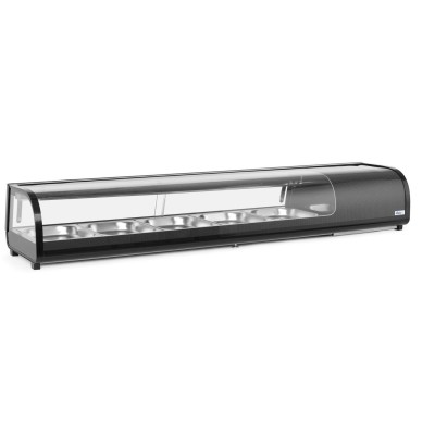 Stojan na Sushi, Arktic, Kapacita: 5x GN 1/2 (V)40 mm (včetně nádob)., Černá, 220-240V/190W, 1800x420x(H)265mm