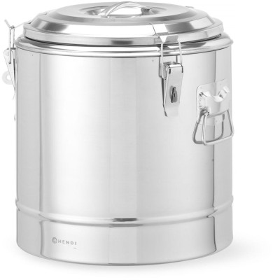 Termoska na přepravu potravin, HENDI, Kitchen Line, 19L, Stříbrná, ⌀350x(H)400mm