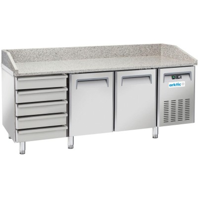 Pizza cooling counter, Arktic, 362L, Stříbrná, 220-240V/210W, 2025x800x(H)1040mm