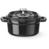 Litinový kastrol smaltovaný, HENDI, 0,27L, Černá, 130x100x(H)48mm, Kulatý