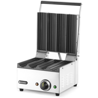 Kontaktní gril na párek v rohlíku a wrapy, HENDI, 220-240V/1800W, 385x285x(H)254mm