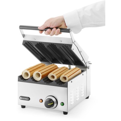 Kontaktní gril na párek v rohlíku a wrapy, HENDI, 220-240V/1800W, 385x285x(H)254mm