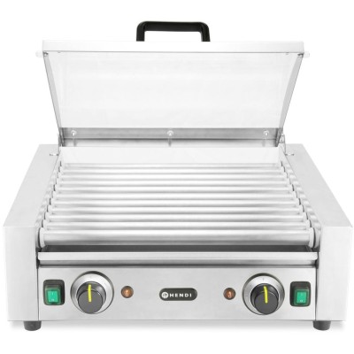 Gril na párky - 2 zónový s energeticky úsporným krytem, HENDI, 220-240V/980W, 566x527x(H)259mm
