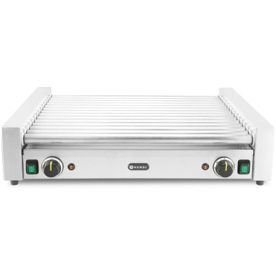 Gril na klobásy XL - 2 zónový, HENDI, Stříbrná, 220-240V/2000W, 732x590x(H)168mm