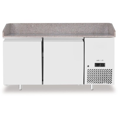 Chladicí stůl na pizzu s žulovou pracovní deskou, 2-dveřový, Arktic, 250L, žula, 230V/250W, 1510x800x(H)875mm
