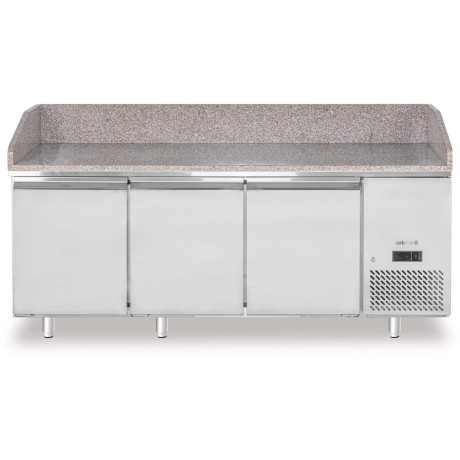 Chladicí stůl na pizzu s žulovou pracovní deskou, 3-dveřový, Arktic, 375L, žula, 230V/400W, 2010x800x(H)875mm