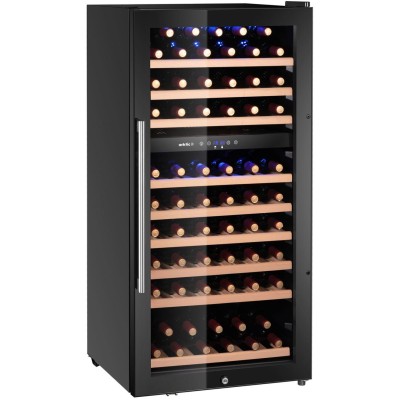 Chladnička na víno, 2 zóny, 91 lahví, Arktic, 230L, Černá, 569x595x(H)1215mm