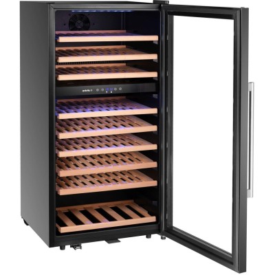 Chladnička na víno, 2 zóny, 91 lahví, Arktic, 230L, Černá, 569x595x(H)1215mm