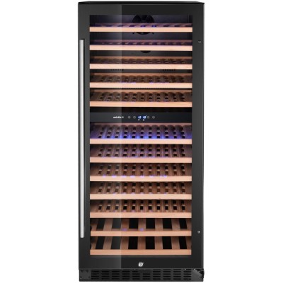 Chladnička na víno, 2 zóny, 124 lahví, Arktic, 265L, Černá, 570x595x(H)1400mm