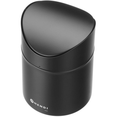 Odpadkový koš na stolek s otočným krytem, HENDI, 1,2L, Černá, ⌀120x(H)165mm
