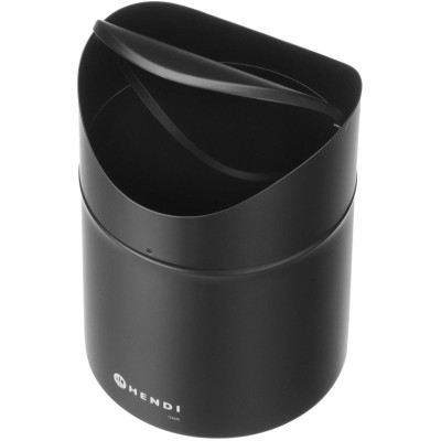 Odpadkový koš na stolek s otočným krytem, HENDI, 1,2L, Černá, ⌀120x(H)165mm