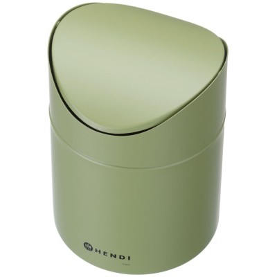 Odpadkový koš na stolek s otočným krytem, HENDI, 1,2L, Zelená, ⌀120x(H)165mm