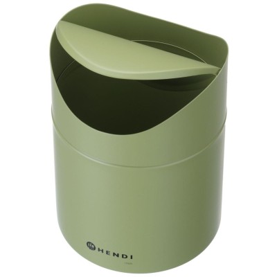 Odpadkový koš na stolek s otočným krytem, HENDI, 1,2L, Zelená, ⌀120x(H)165mm
