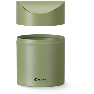 Odpadkový koš na stolek s otočným krytem, HENDI, 1,2L, Zelená, ⌀120x(H)165mm