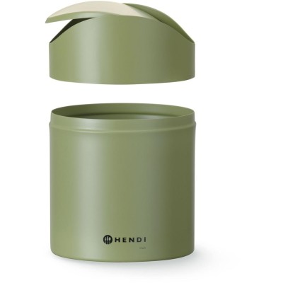 Odpadkový koš na stolek s otočným krytem, HENDI, 1,2L, Zelená, ⌀120x(H)165mm