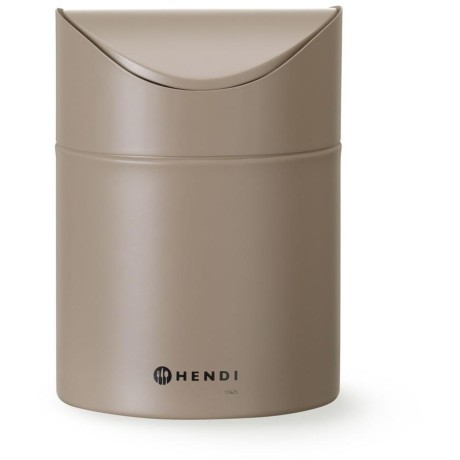Odpadkový koš na stolek s otočným krytem, HENDI, 1,2L, Béžová, ⌀120x(H)165mm