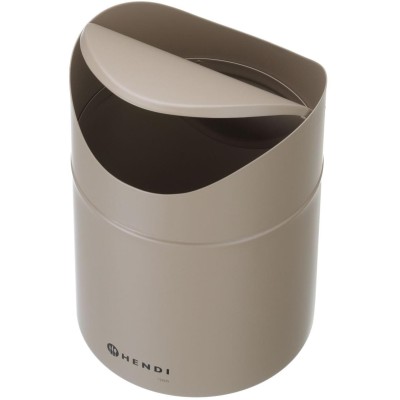 Odpadkový koš na stolek s otočným krytem, HENDI, 1,2L, Béžová, ⌀120x(H)165mm