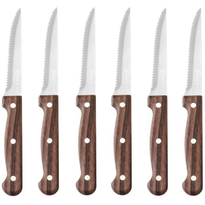 Steakový nůž – 6 ks, HENDI, Profi Line, Hnědá, 6 ks, (L)210mm