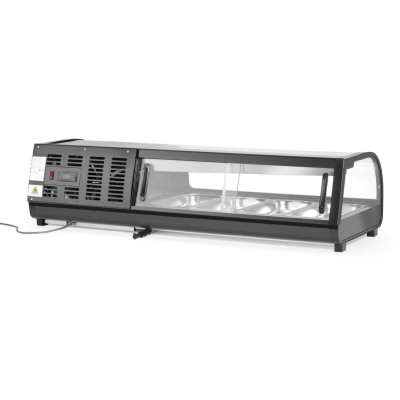 Stojan na Sushi, Arktic, Dodávané nádoby: 4x GN 1/3 (H) 40 mm., GN 1/3, Černá, 220-240V/190W, 1177x426x(H)296mm