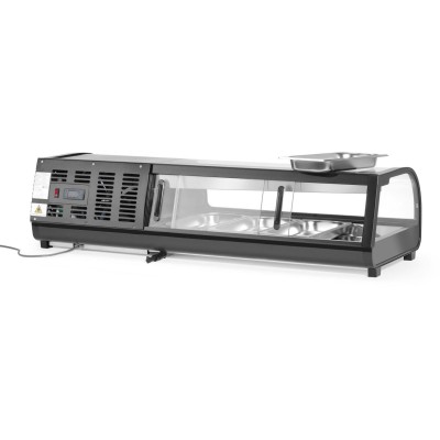 Stojan na Sushi, Arktic, Dodávané nádoby: 4x GN 1/3 (H) 40 mm., GN 1/3, Černá, 220-240V/190W, 1177x426x(H)296mm