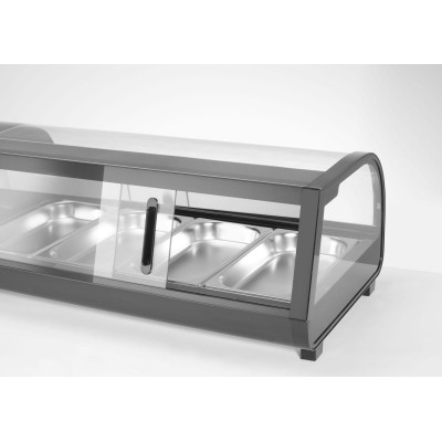 Stojan na Sushi, Arktic, Dodávané nádoby: 4x GN 1/3 (H) 40 mm., GN 1/3, Černá, 220-240V/190W, 1177x426x(H)296mm