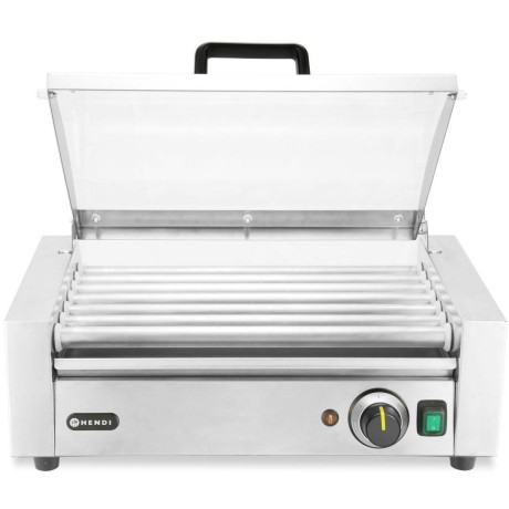 Gril na válečky, 1 zónový s energeticky úsporným krytem, HENDI, 230V/620W, 566x375x(H)259mm