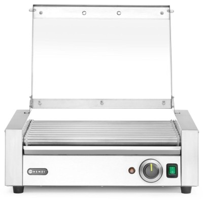 Gril na válečky, 1 zónový s energeticky úsporným krytem, HENDI, 230V/790W, 566x450x(H)259mm