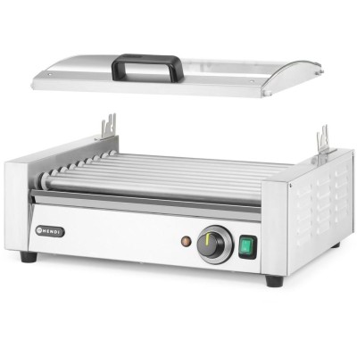 Gril na válečky, 1 zónový s energeticky úsporným krytem, HENDI, 230V/790W, 566x450x(H)259mm