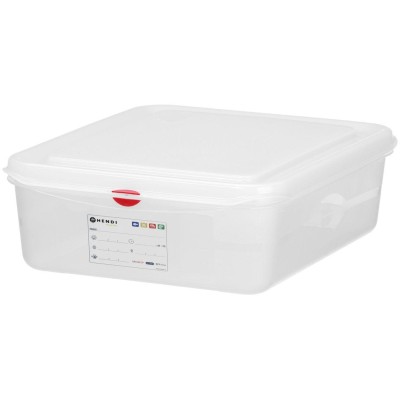 Nádoba GN 1/2, polypropylen, HENDI, GN 1/2, 6,5L, Průhledná, 325x265x(H)100mm, Obdélníkové