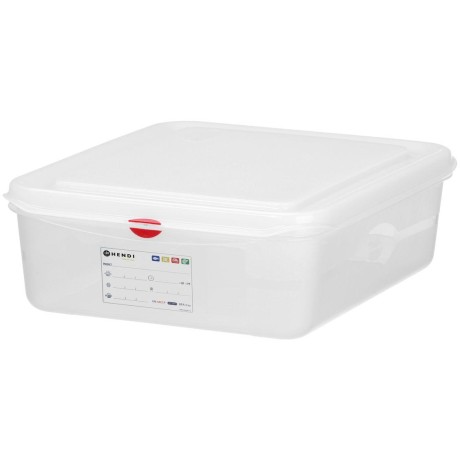 Nádoba GN 1/2, polypropylen, HENDI, GN 1/2, 6,5L, Průhledná, 325x265x(H)100mm, Obdélníkové