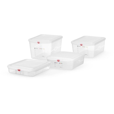 Nádoba GN 1/2, polypropylen, HENDI, GN 1/2, 6,5L, Průhledná, 325x265x(H)100mm, Obdélníkové