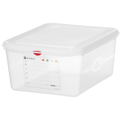 Nádoba GN 1/2, polypropylen, HENDI, GN 1/2, 10L, Průhledná, 325x265x(H)150mm, Obdélníkové