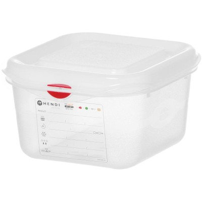 Nádoba GN 1/6, polypropylen, HENDI, GN 1/6, 1,7L, Průhledná, 176x162x(H)100mm, Obdélníkové