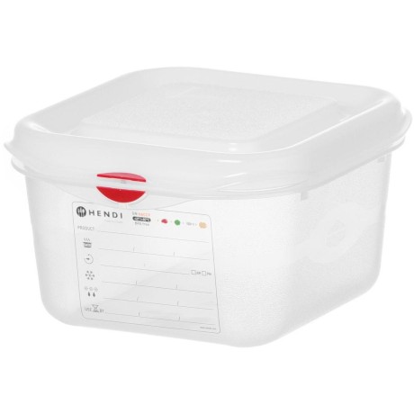 Nádoba GN 1/6, polypropylen, HENDI, GN 1/6, 1,7L, Průhledná, 176x162x(H)100mm, Obdélníkové