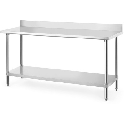 Pracovní stůl se zadním panelem, HENDI, Budget Line, 1200x600x(H)950mm