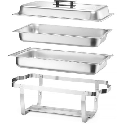 Ohřívač jídla Chafing – sada 4 kusů, HENDI, GN 1/1, 7,5L, 600x355x(H)305mm