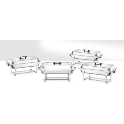 Ohřívač jídla Chafing – sada 4 kusů, HENDI, GN 1/1, 7,5L, 600x355x(H)305mm