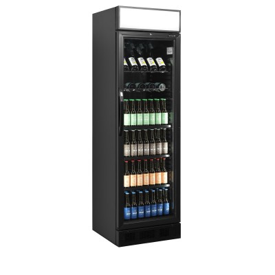 CEV 425 CP BLACK Chladicí skříň prosklené dveře