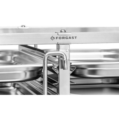 Nerezový skládací vozík na tácy a kontejnery - pro 30 GN 1/1 | FORGAST FG01103